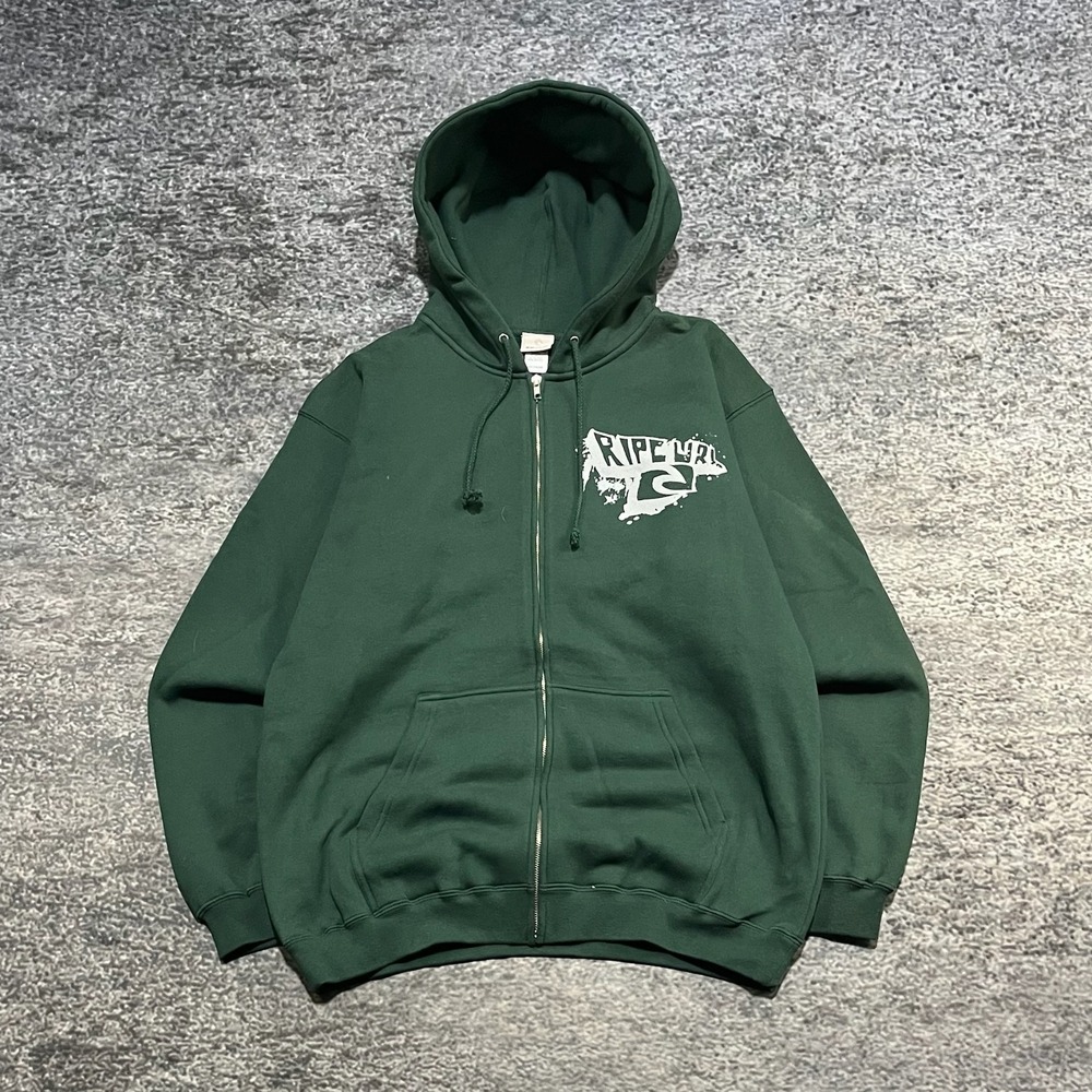 Vintage Rip Curl Zip Up Hoodie Mens Medium Green Y2K 90s Surf Skater Made In USA